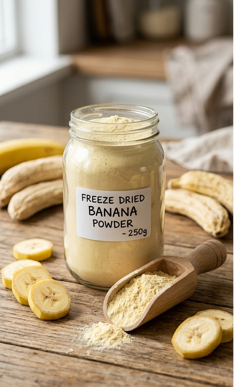 Freeze-dried banana powder from India